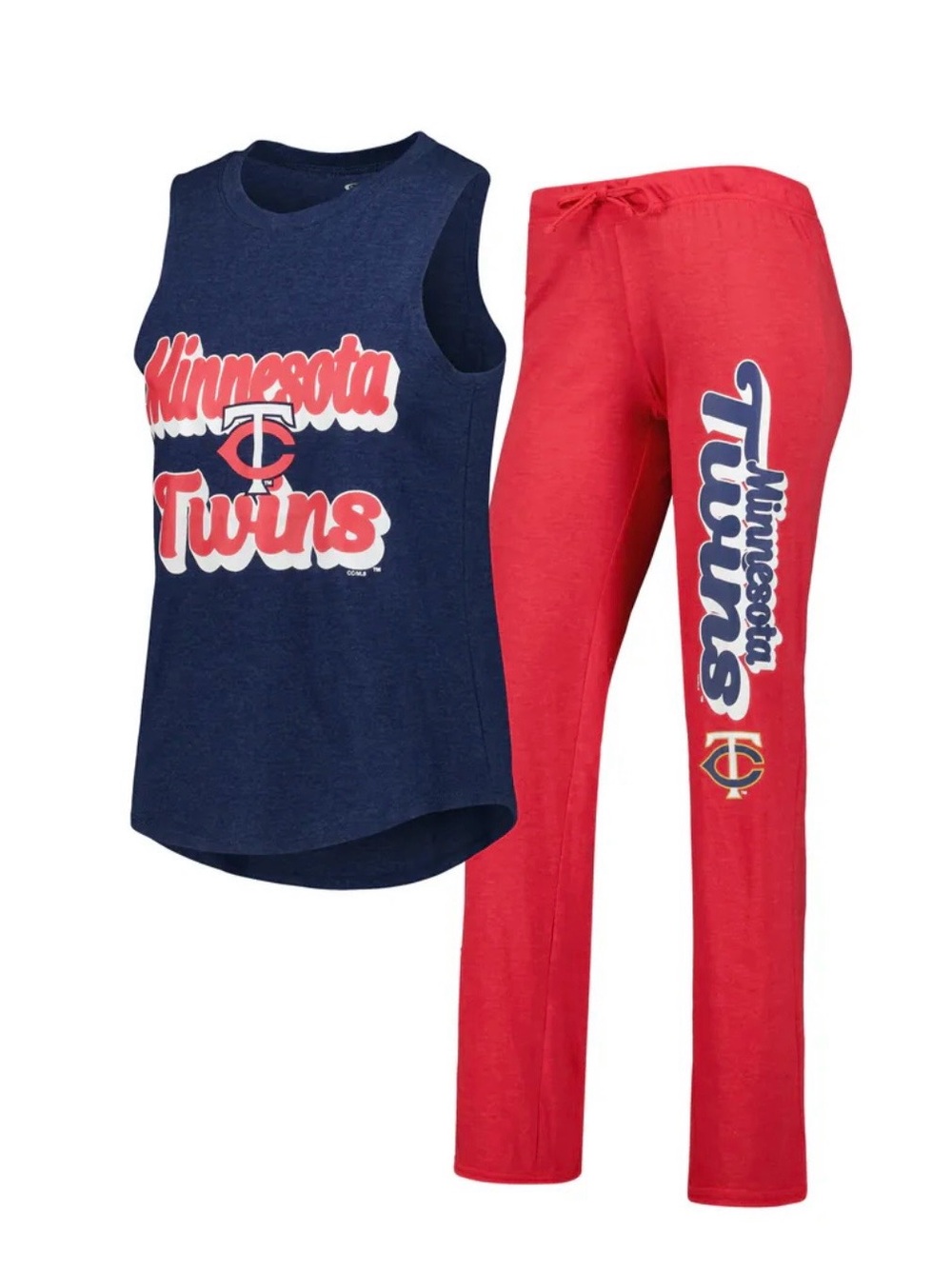 Minnesota Twins Concepts Sport Wordmark Meter Muscle Tank Top & Pants Sleep Set